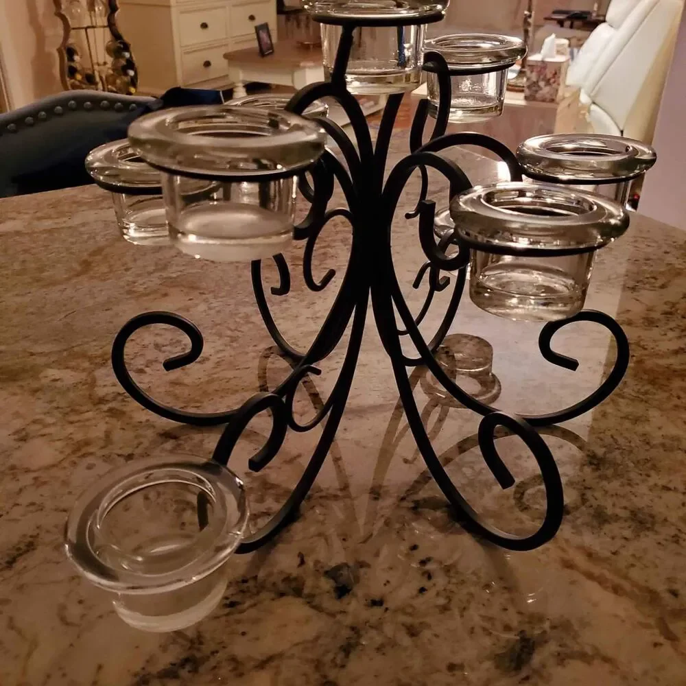 Mikasa Wrought-iron and Glass Centerpiece featuring  9 votive Candle Holders